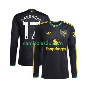 Camisolas de futebol Manchester United Alejandro Garnacho 17 Equipamento 3ª 2025/26 Manga Comprida
